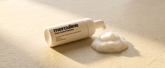 men's skincare routine — 4 step morning routine cleanser serum moisturiser SPF merculine™