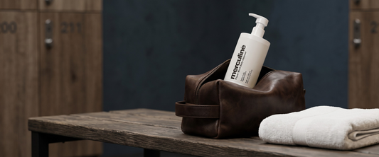 post-workout skincare for men — gym locker room routine merculine™